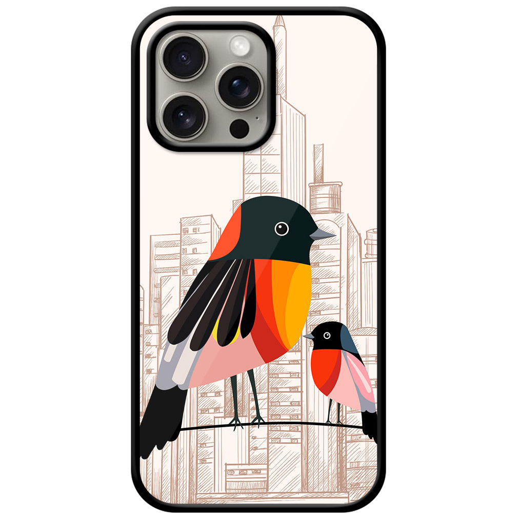 Flame Robins Bird Vector Artwork Metal TPU Printed Case