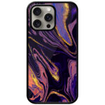 Glitter Gold Liquid Marble Design Metal TPU Printed Case