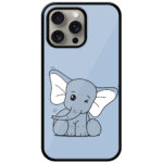 Cute Baby Elephant Clipart Metal TPU Printed Case