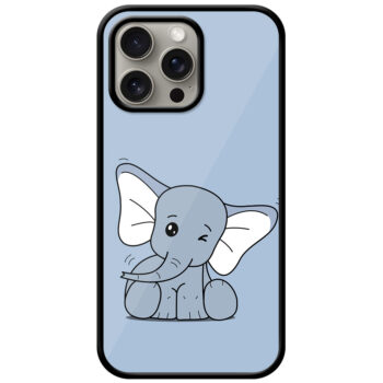 Cute Baby Elephant Clipart Metal TPU Printed Case