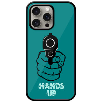 Hands Up Vector Gun Design Metal TPU Printed Case