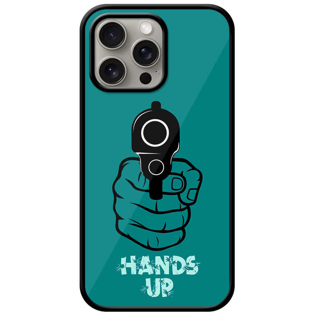 Hands Up Vector Gun Design Metal TPU Printed Case