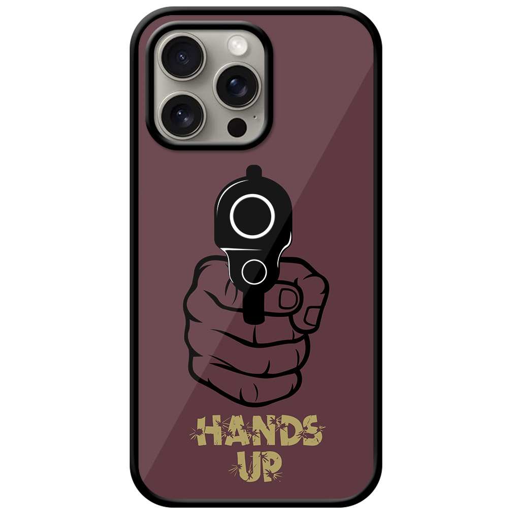 Hands Up Vector Gun Design Metal TPU Printed Case