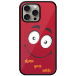 Happy Smiling Face Clipart Metal TPU Printed Case
