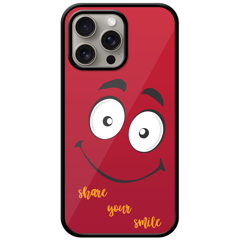 Happy Smiling Face Clipart Metal TPU Printed Case