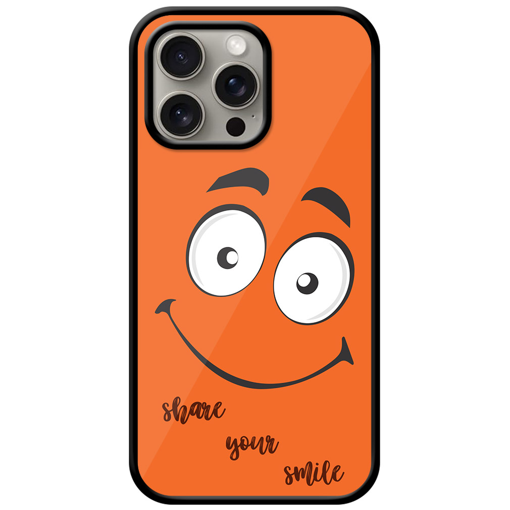 Happy Smiling Face Clipart Metal TPU Printed Case