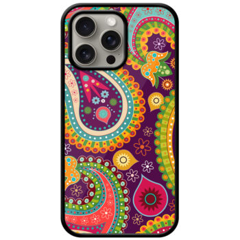 Seamless Paisley Floral Pattern Metal TPU Printed Case