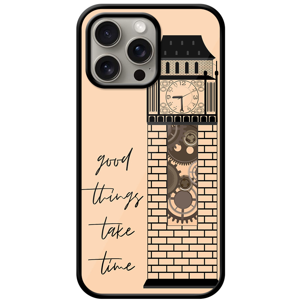 Vector Clock Tower Textart Metal TPU Printed Case