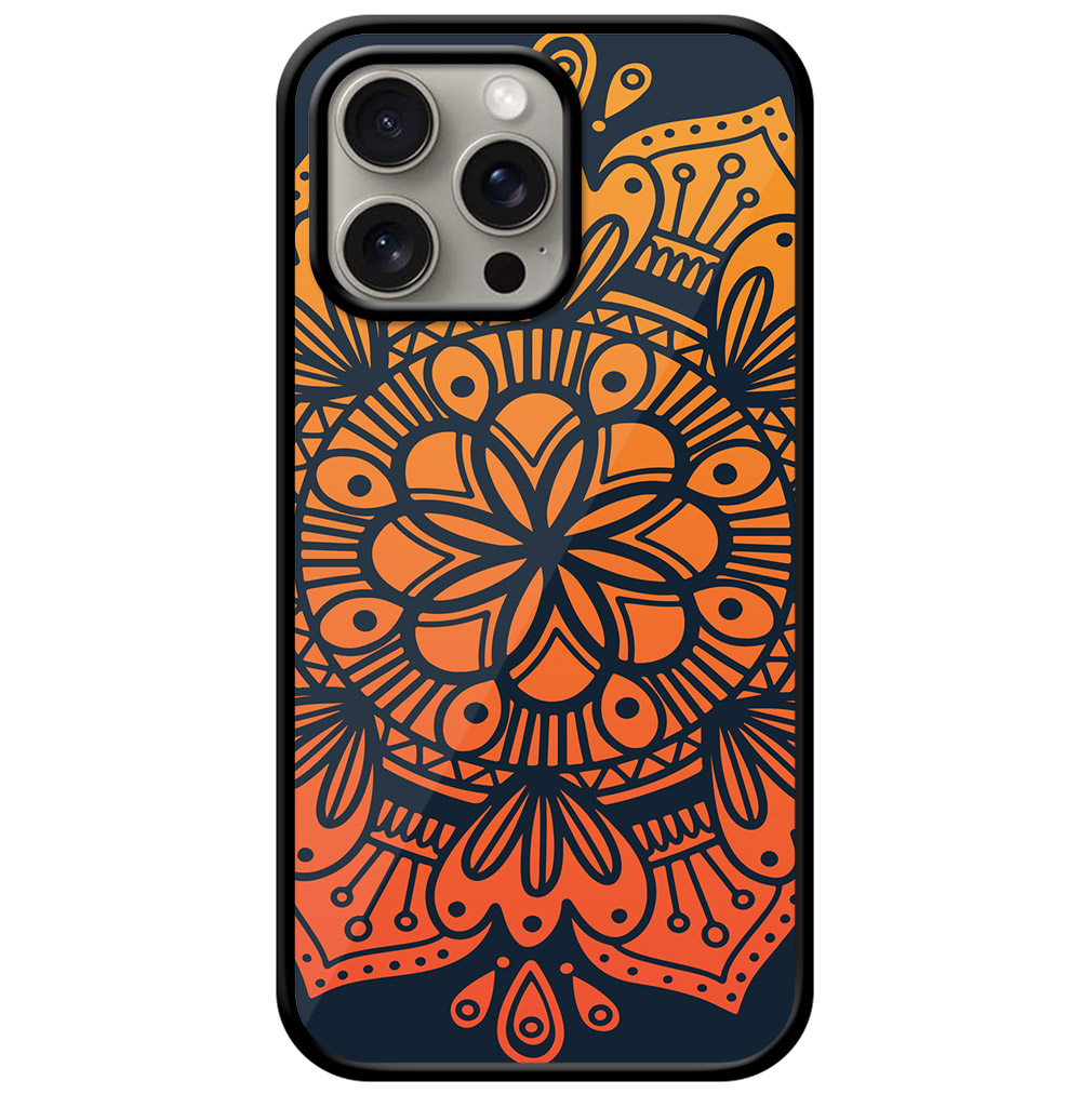 Colorful Mandala Style Floral Artpiece Metal TPU Printed Case