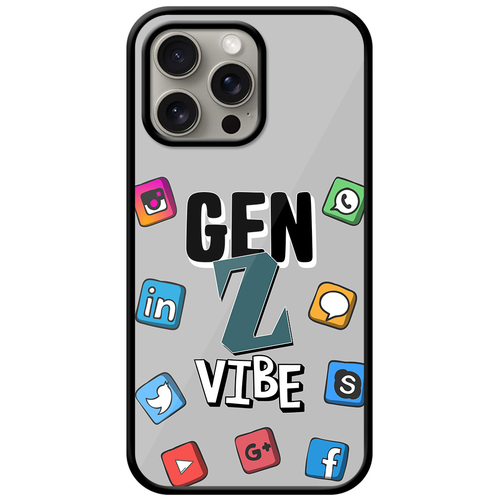Gen Z Vibe Socialmedia Graphic Illustration Metal TPU Printed Case