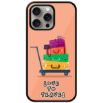 Love To Travel Luggage Trolly Vector Ilustration Metal TPU Printed Case