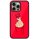 Korean Hand Love Symbol Design Metal TPU Printed Case