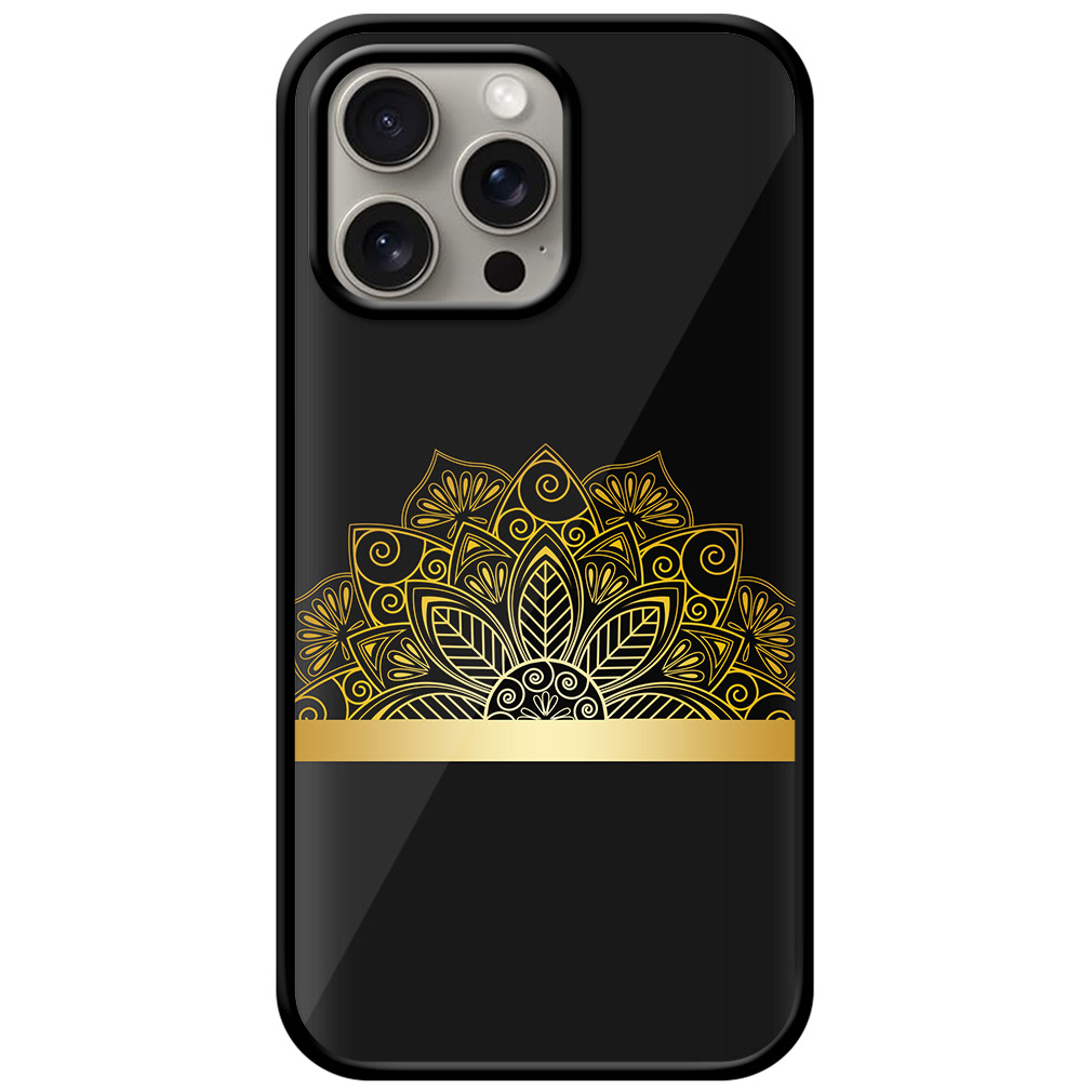 Golden Mandala Floral Design Metal TPU Printed Case