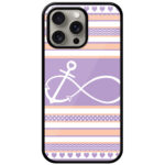 Anchor Heart Stripe Pattern Metal TPU Printed Case