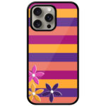 Flower Stripe Pattern Metal TPU Printed Case