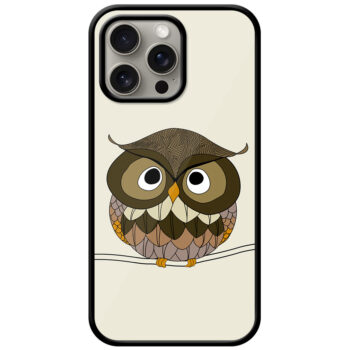 Adorable Owl Illustration Metal TPU Printed Case