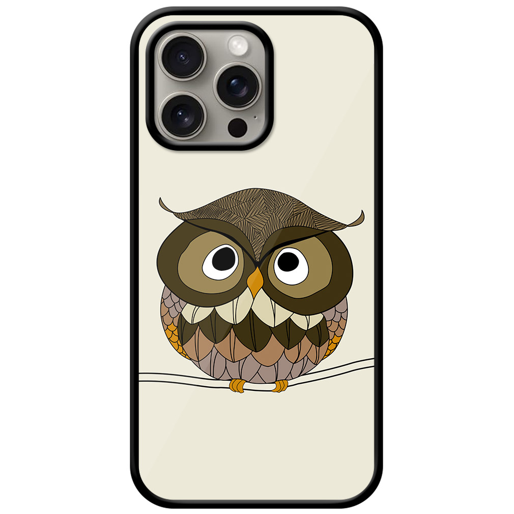 Adorable Owl Illustration Metal TPU Printed Case