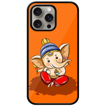 Happy Lord Ganesha Illustartion Metal TPU Printed Case