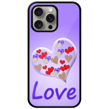 Love Multiheart Pattern Metal TPU Printed Case