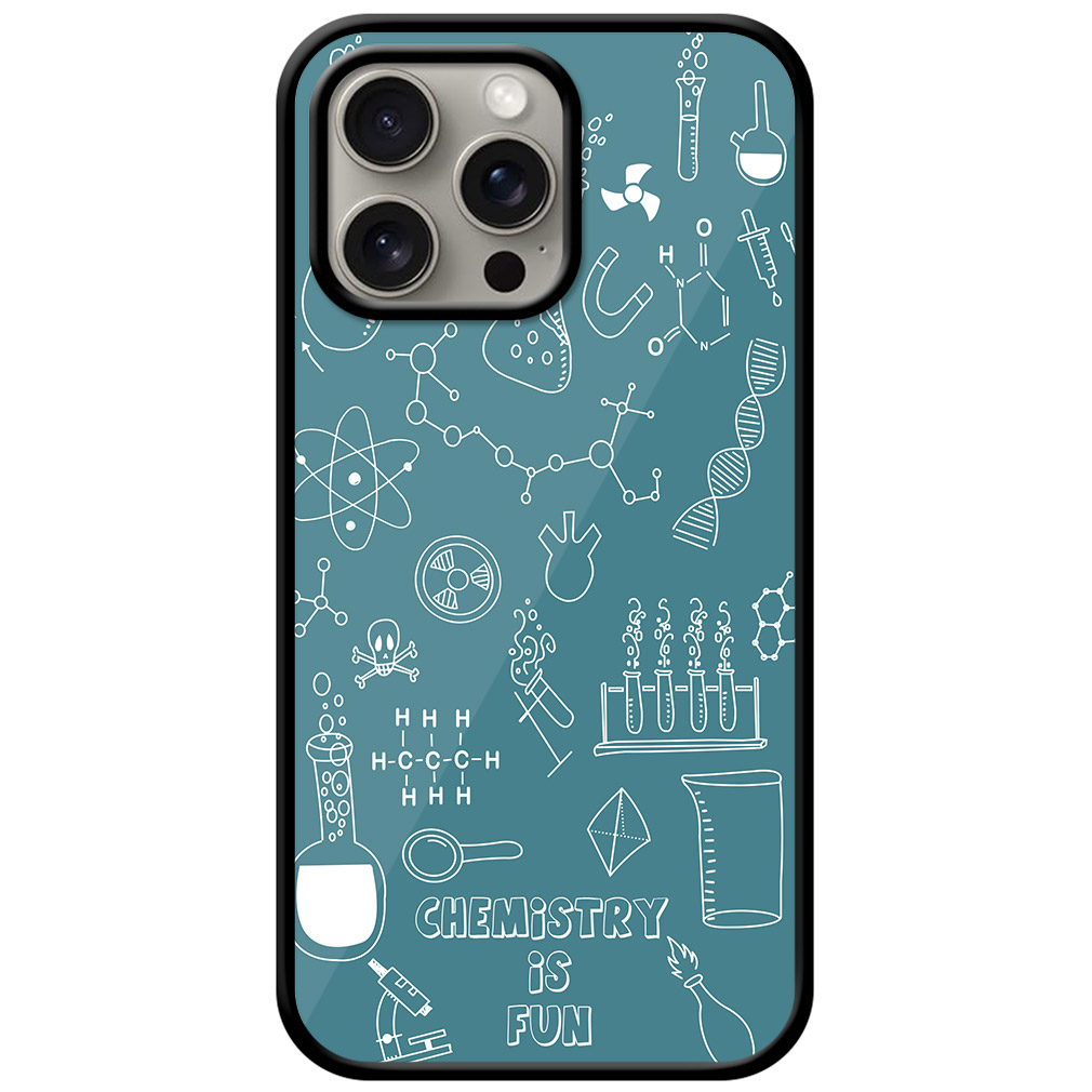 Hand Drawn Chemistry Illustration Metal TPU Printed Case
