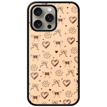 Cute Ribbon Pattern Metal TPU Printed Case