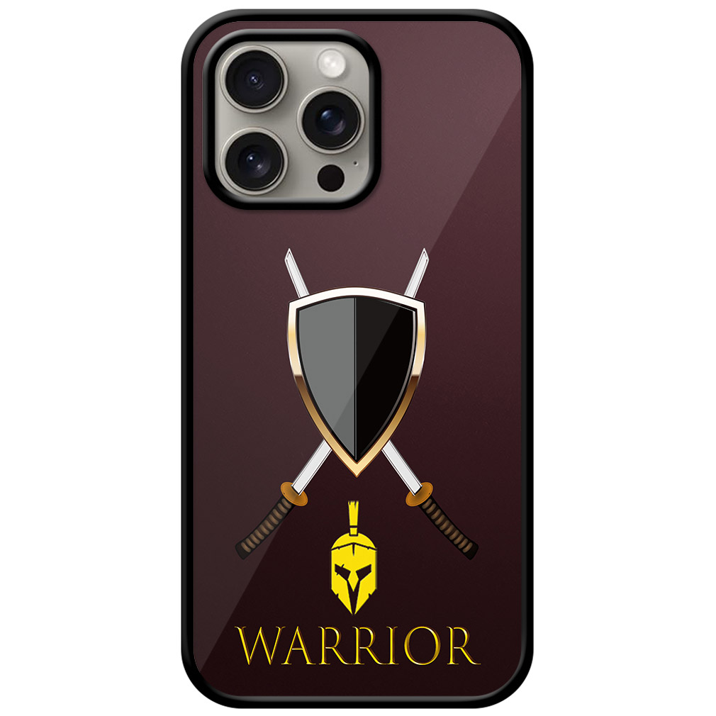 Warrior Gold Skull Vector Design Metal TPU Printed Case