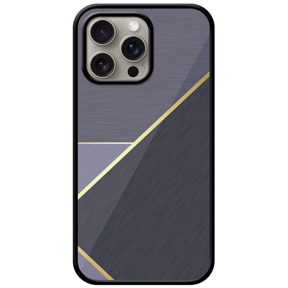 Gold Line Metal Finish Design Metal TPU Printed Case