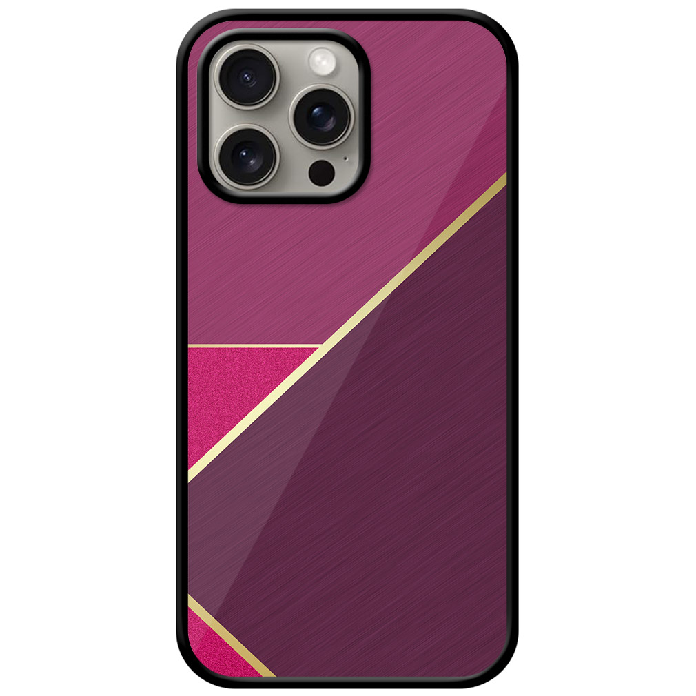 Gold Line Metal Finish Design Metal TPU Printed Case