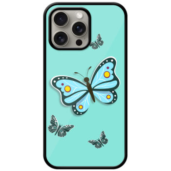 Cute Butterfly Vector Illustration Metal TPU Printed Case