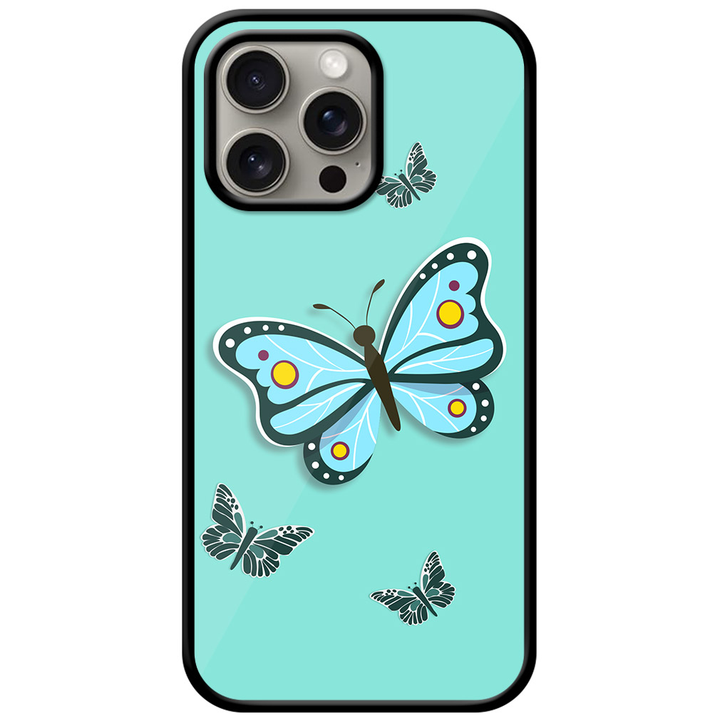 Cute Butterfly Vector Illustration Metal TPU Printed Case