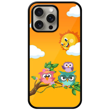 Funny Owl Family Design Metal TPU Printed Case
