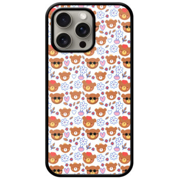 Charming Teddy Heart Pattern Metal TPU Printed Case