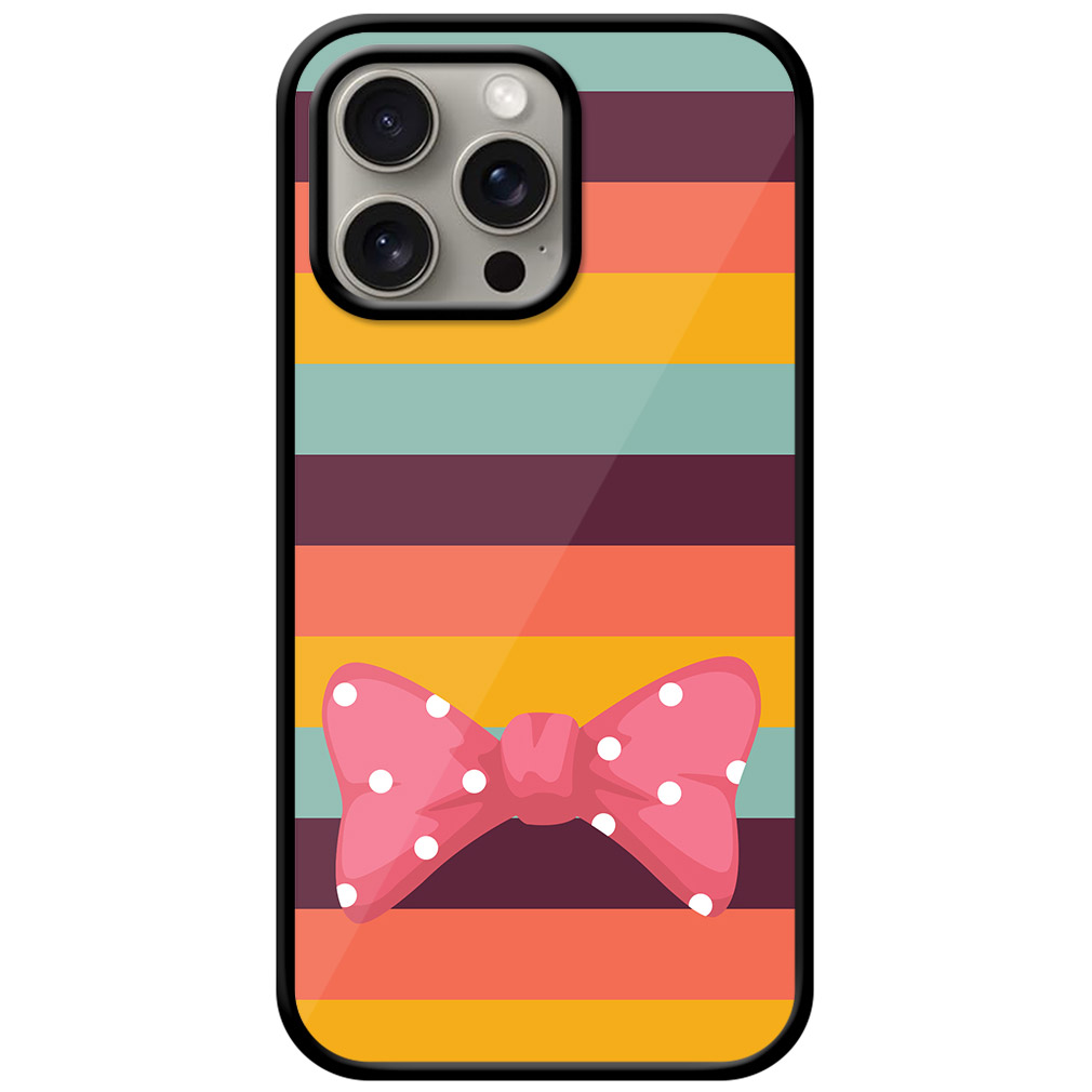 Polka Dot Bow Multistripe Background Metal TPU Printed Case