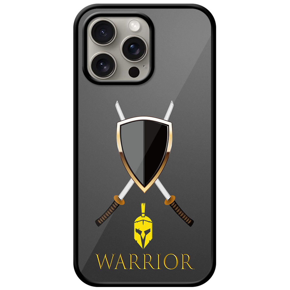 Warrior Gold Skull Vector Design Metal TPU Printed Case