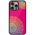 Fancy Round Colorful Floral Design Metal TPU Printed Case