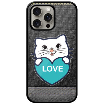 Sweet Kitty Cartoon Design Metal TPU Printed Case