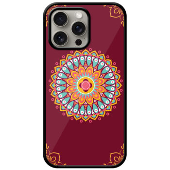 Aesthetic Round Multicolor Rangoli Design Metal TPU Printed Case