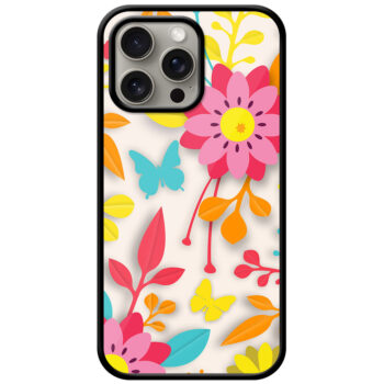 Vibrant Flowery Vector Artwork Metal TPU Printed Case