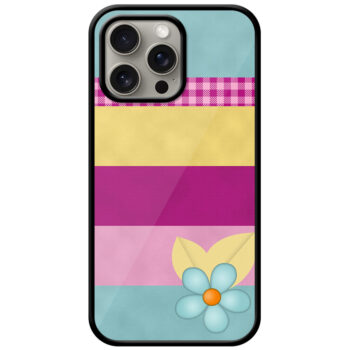 Vector Flower Stripe Pattern Metal TPU Printed Case