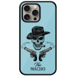 Macho Skull Smoking Cigar Illustration Metal TPU Printed Case