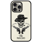 Macho Skull Smoking Cigar Illustration Metal TPU Printed Case