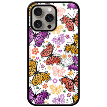 Vector Butterfly Pattern Metal TPU Printed Case