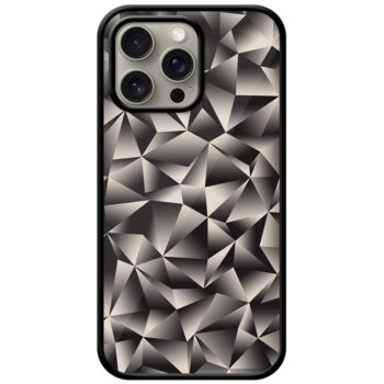 Unicolor Geometric Crystal Pattern Metal TPU Printed Case