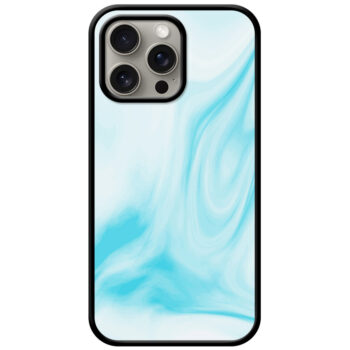 Aesthetic Blue Liquid Marble Artpiece Metal TPU Printed Case