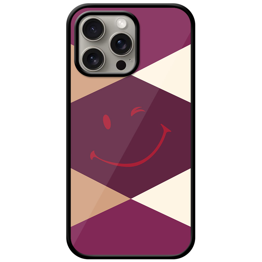 Vector Wink Emoji Illustration Metal TPU Printed Case
