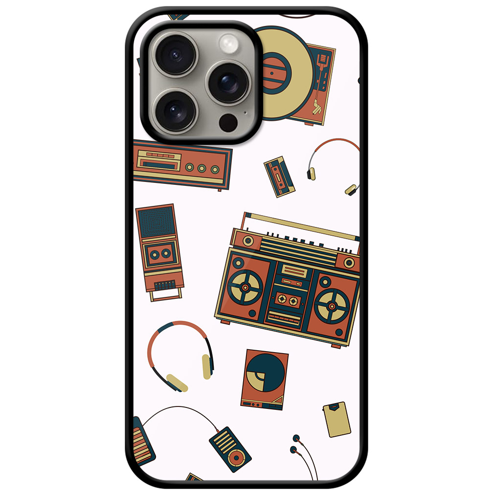 Music Accessories Vector Pattern Metal TPU Printed Case