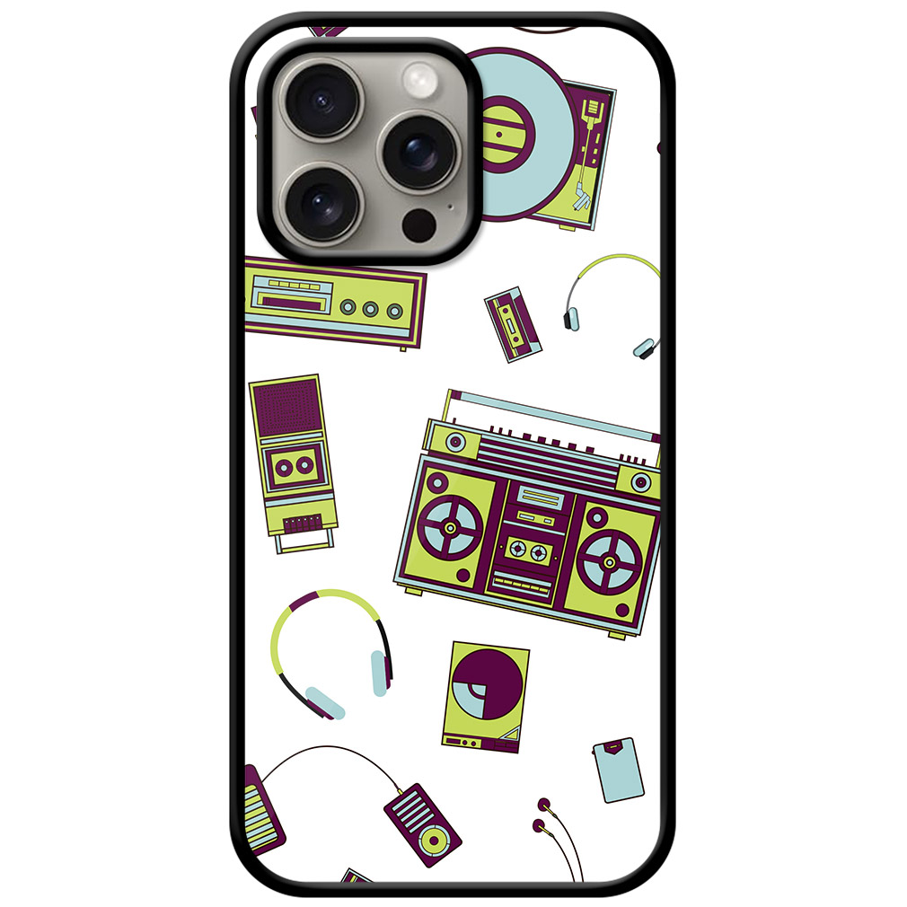Music Accessories Vector Pattern Metal TPU Printed Case