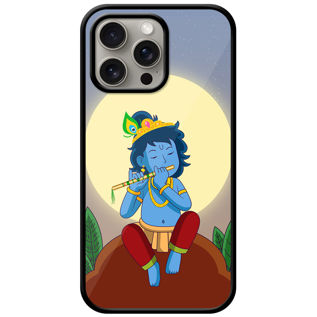 Balkrishna Playing Flute Vector Illustration Metal TPU Printed Case