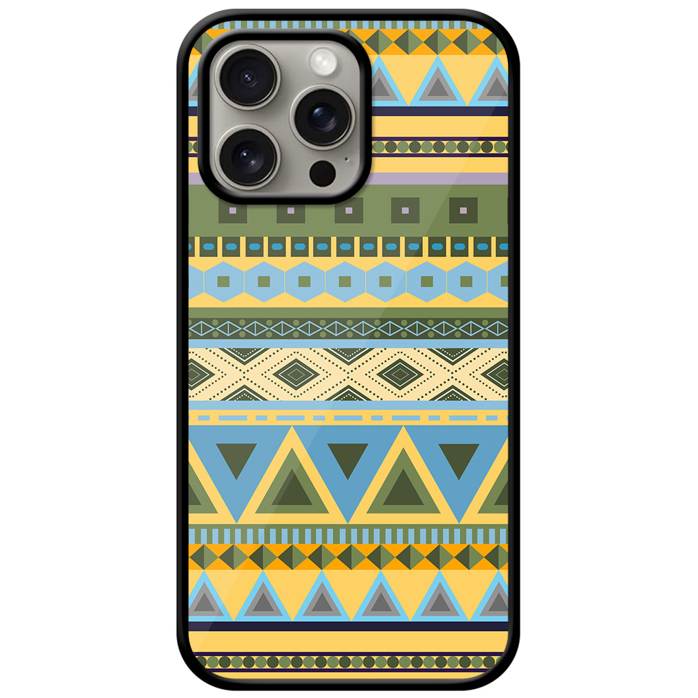 Geometric Band Pattern Metal TPU Printed Case