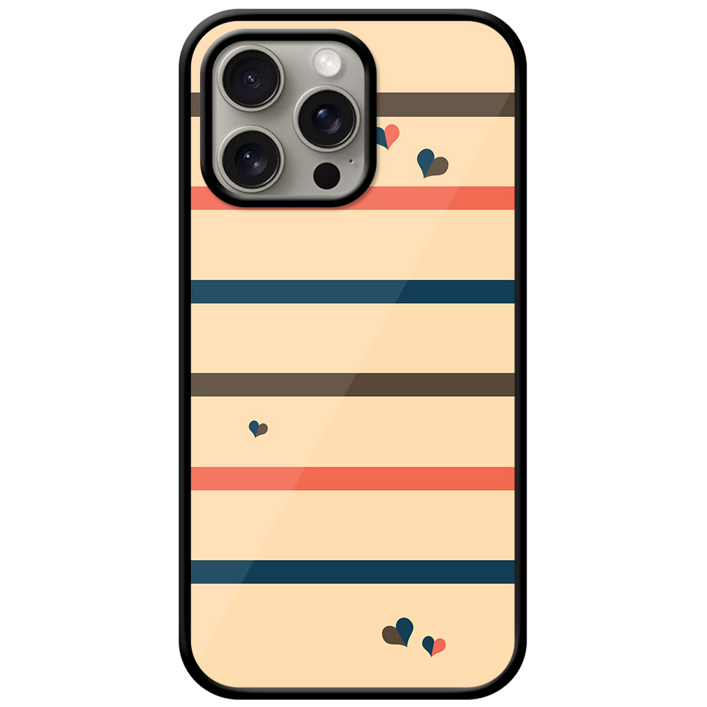 Heart Multistripe Pattern Metal TPU Printed Case